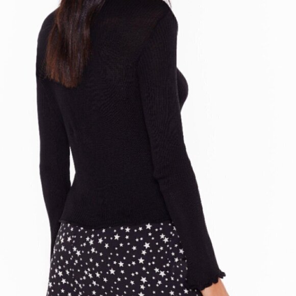 New With Tag- Nasty Gal- ARE YOU GONNA BE OUR PEARL RIBBED JUMPER TOP - Picture 9 of 11